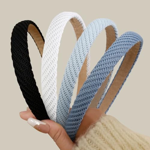 AIBFRID Trendy Non-Slip Knitted Headbands for Women - 4 Pack