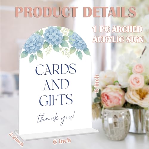 Dusty Blue Bridal Shower Sign - 6" x 8" Acrylic Table Decor