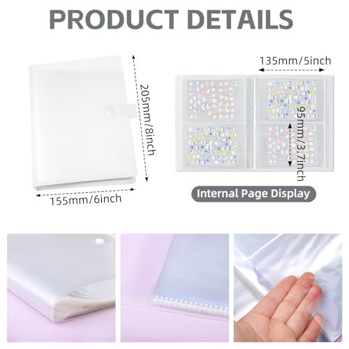 HLQHXWHZT Medium Nail Sticker Book Binder for Nail Decals Storage - Holds 160 Pieces