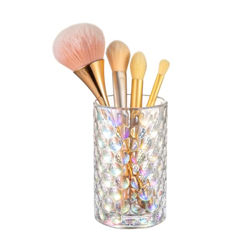 DASITON Iridescent Glass Makeup Brush Holder - Multifunctional Organizer