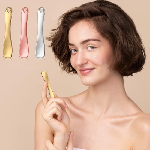 3-Pack Mini Metal Makeup Spatulas - Reusable Stainless Steel Applicators