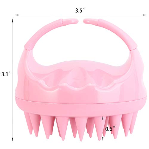 BTYMS Silicone Scalp Shampoo Brush & Massager - Pink