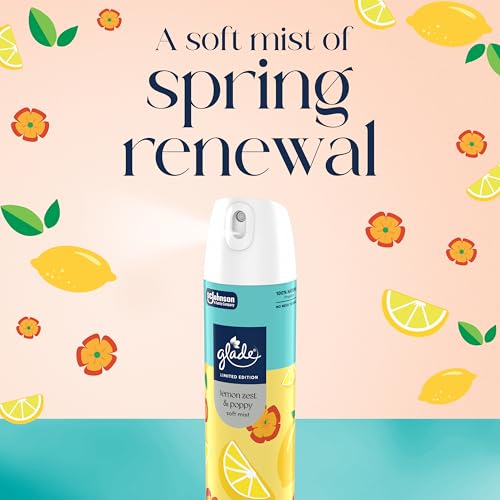 Glade Soft Mist Air Freshener Spray, Lemon Zest & Poppy, 8oz