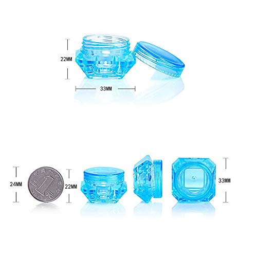 Healthcom 50 Pcs 5ml Empty Cosmetic Sample Jars - Clear Diamond Makeup Pots