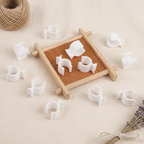 10 Pack Leakproof Cosmetic Pump Lock Clips - White Plastic