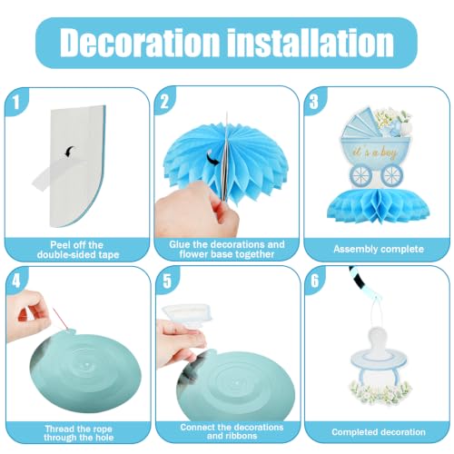 It's a Boy Baby Shower Decorations - 9-Piece Light Blue Set