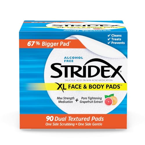 Stridex XL Face & Body Acne Pads - 90 Ct Salicylic Acid Treatment