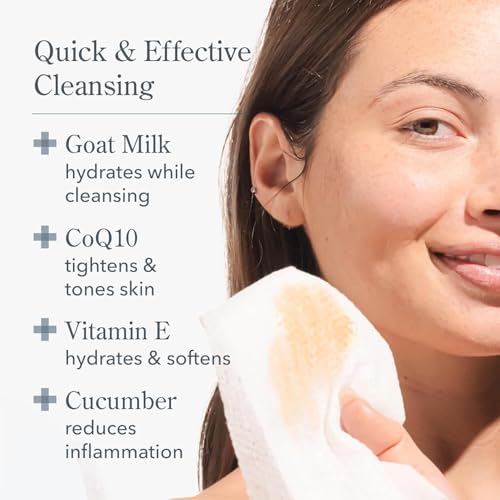 Beekman 1802 Goat Milk Face Wipes - Glacial Mint & Eucalyptus, 30 Count