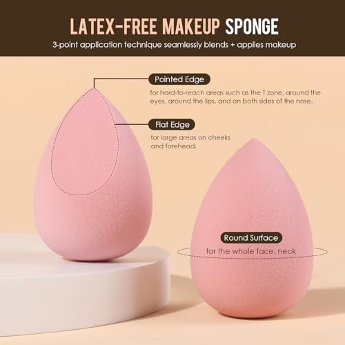 Brush Master 3-Piece Makeup Brush and Sponge Set for Flawless Application