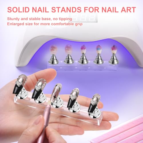 Etercycle Magnetic Nail Stand Set with 80 Reusable Putty for Art Practice