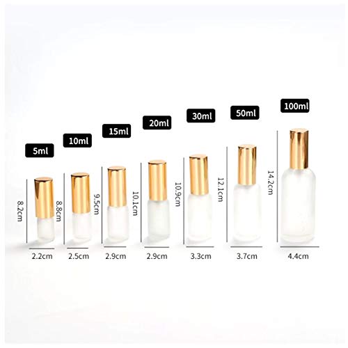 Furnido 12-Pack 50ml Frosted Glass Spray Bottles with Fine Mist Atomizer & Golden Pump Cap, Travel Perfume Containers with Stickers & Funnels