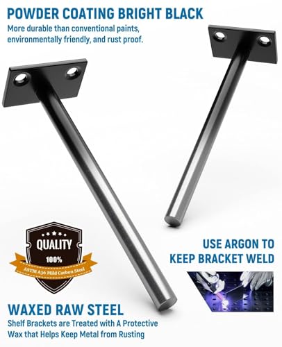LEOPO 8-Pack 6-Inch Floating Shelf Brackets - Hidden Support for Wood