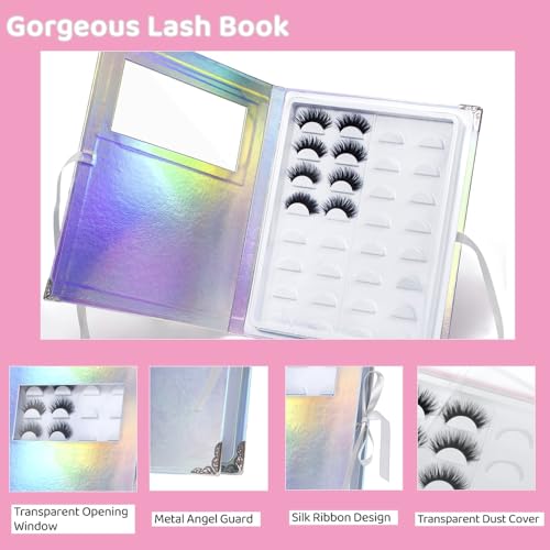 Assorted False Eyelash Organizer & Storage Case with Tweezer - Portable Lash Book
