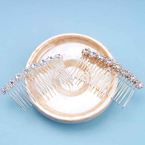 Silver Crystal Bridal Hair Comb Wedding Headpiece for Bride & Bridesmaids