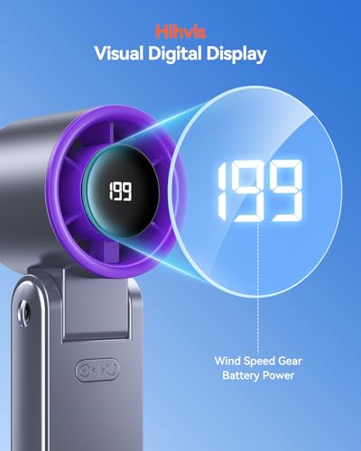 Portable Handheld Turbo Fan with 199 Speed Settings - 24H Cooling