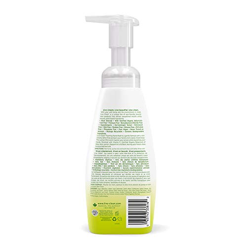 Live Clean Lemon Mint Foaming Hand Soap - 13.5 Fl Oz Pack of 2, Organic & Hypoallergenic