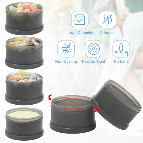 Accmor Stackable Protein Powder Container with Funnels - 4 Compartments for Travel & Fitness