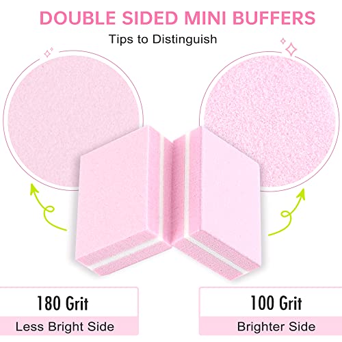 Mini Nail Buffer Blocks - 100/180 Grit Manicure Tools, 50 Pcs