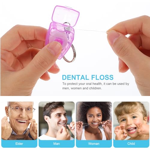 Healifty Portable Dental Floss Keychain - 4 Pack Ultra-Thin Oral Care
