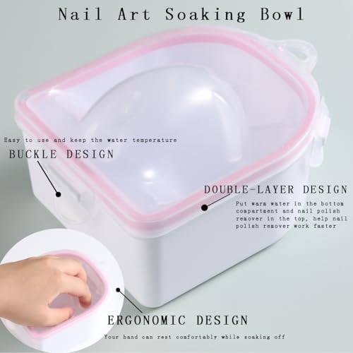 Nail Soaking Bowl Kit with Cuticle Pusher & Peeler Tools