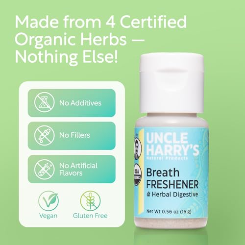 Uncle Harry's Organic Breath Freshener & Digestive Aid with Licorice, Peppermint - Gluten Free 0.56 oz