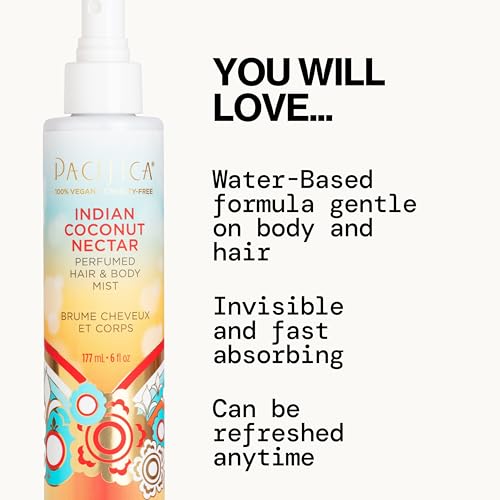 Pacifica Indian Coconut Nectar Hair & Body Mist - Vegan & Paraben-Free 5 Fl Oz