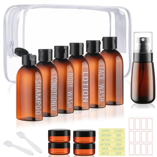 Wowang 10PCS Travel Toiletry Bottles Set - TSA Approved, Leak-Proof