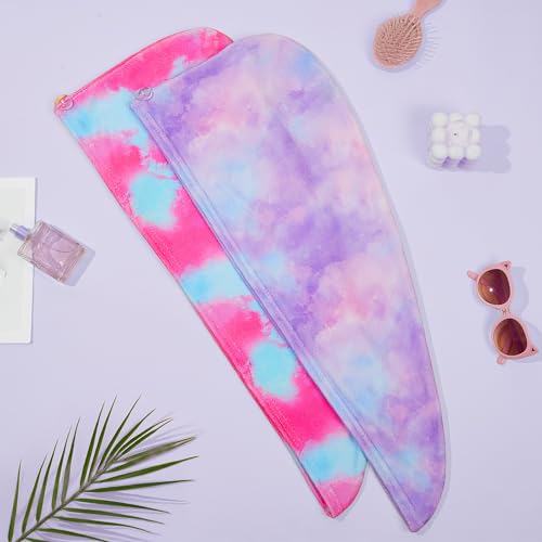 Kids Microfiber Hair Towel Wrap - Quick Dry Turban Set for Girls