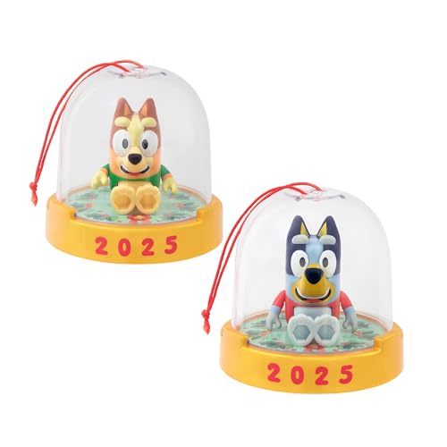 Bluey and Bingo Christmas Ornament Pack - 2 Poseable Mini Figures