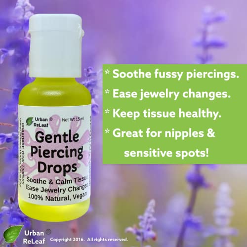 Urban ReLeaf Gentle Piercing Drops - Natural Aftercare Oil for Sensitive Skin