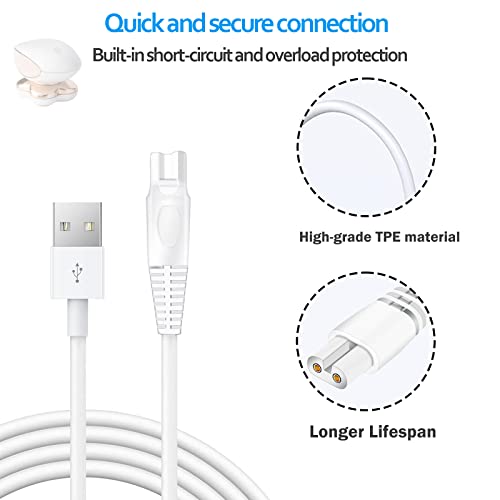 ATUOE Replacement USB Charging Cable for Flawless Legs Shaver - 3.3ft, 2 Pack