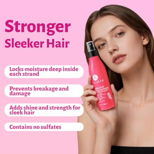 Luseta Keratin Leave-In Hair Spray - Repair, Frizz Control & Detangler 8.5oz