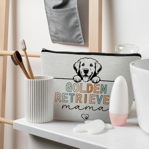 Golden Retriever Mom Makeup Bag for Women - Gift for Pet Loving Moms