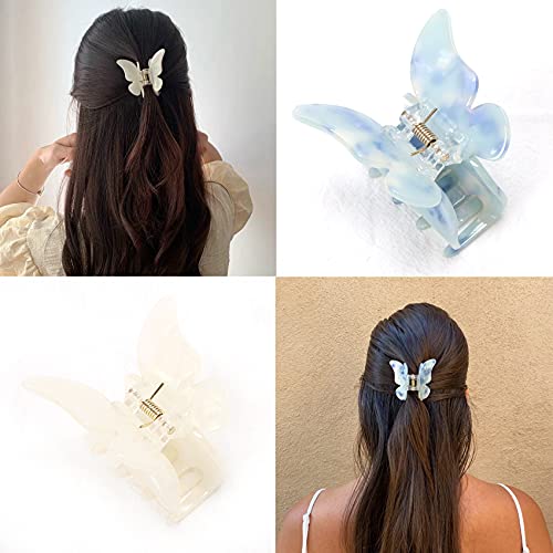 NAISIER Butterfly Hair Claw Clips - 2.3 Inch Tortoise Shell, 6 Pack