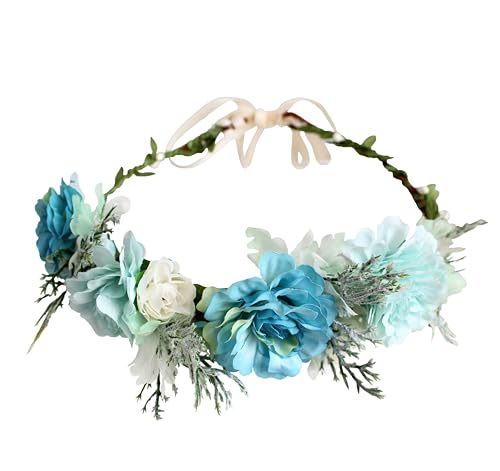 Fairy Floral Crown Headband - Blue Flower Halo V