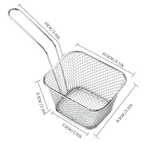 Mini Square Fry Baskets - Stainless Steel Snack Holders (2/4/8/12 PCS)