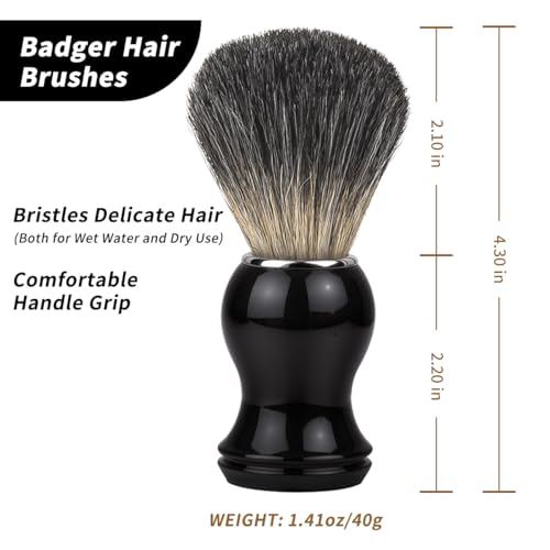 Shaving Brush Set for Men - Soft Bristle with Stand, Gift Idea