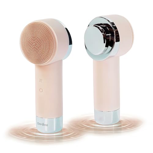 DAROMA Rechargeable Silicone Electric Face Scrubber - 2-in-1 Exfoliating & Heating Brush for Deep Pore Cleansing