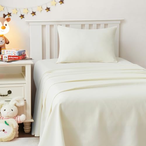 Yvrcen 3-Piece Ivory Toddler Sheet Set - Soft Microfiber Bedding