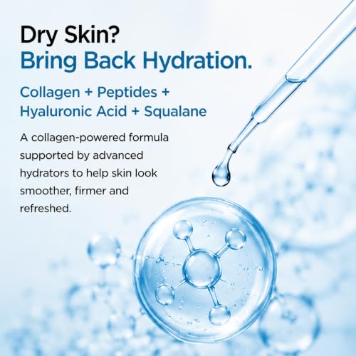 Collagen Facial Serum 2-Pack - Hydrating Face Serum with Peptides & Hyaluronic Acid