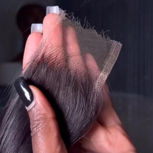 BEEOS Bleachd Knots 2x6 HD Lace Closure, Pre-Plucked Body Wave 0.01mm Ultra-Thin Invisible SKINLIKE Real HD Lace Human Hair Closure 16 Inch