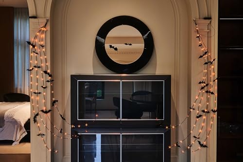 Hairui 6FT Lighted Halloween Garland with 80 LED Bats