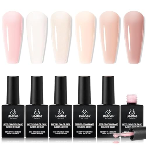 Beetles Rubber Base Gel Nail Polish - 6 Colors Aesthetic Nude Pink