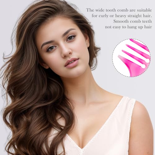 Pink Hair Comb Set - Wide Tooth, Fine Tooth, Rat Tail & Dual Comb