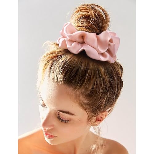 CEELGON Extra Large Satin Hair Scrunchies for Thick Hair, 6-Pack