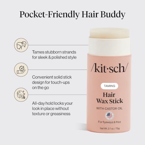 Kitsch Hair Wax Stick for Frizz Control – 2.7 oz Vegan Formula