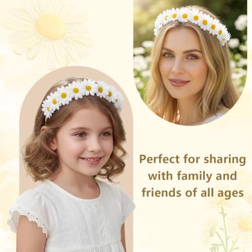 Women Sunflower Headbands Set - Boho Floral Hair Accessories for Weddings & Festivals