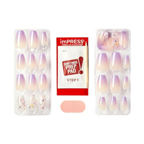 imPRESS Kiss No Glue Press-On Nails - Purple Coffin Design