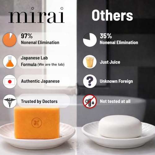 Mirai Clinical Persimmon Soap - Deodorizing Body Bar with Green Tea, 100g
