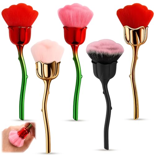 5-Pack Nail Dust Brushes - Soft & Dense for Nail Art & Cleanup